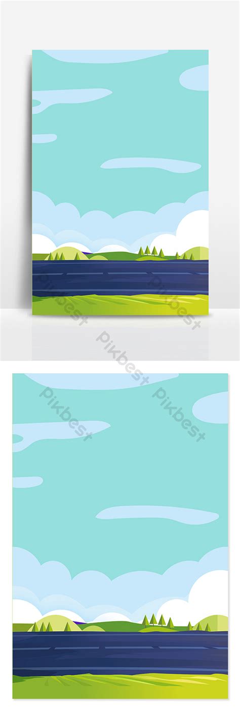 Cartoon Landscape Background Design Backgrounds | PSD Free Download ...