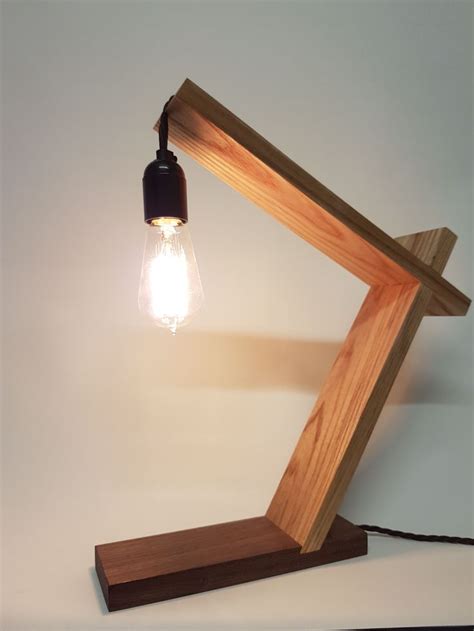 hand made wooden lamp table lamp … | Wood lamp design, Wooden desk lamp, Wooden lamps design