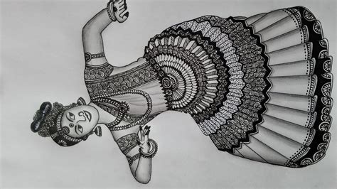 How To Draw Mandala Art Inspired By Indian Traditional Dance Freehand