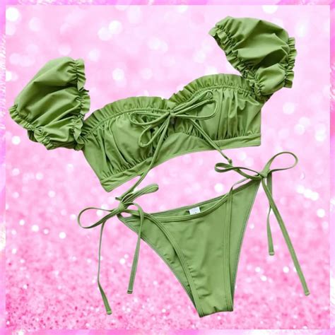 Off Shoulder Bikini Set Pink Sugar Bikini