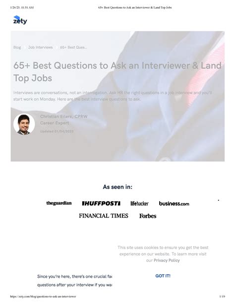 65 Best Questions To Ask An Interviewer And Land Top Jobs As Seen In 65 Best Questions To Ask