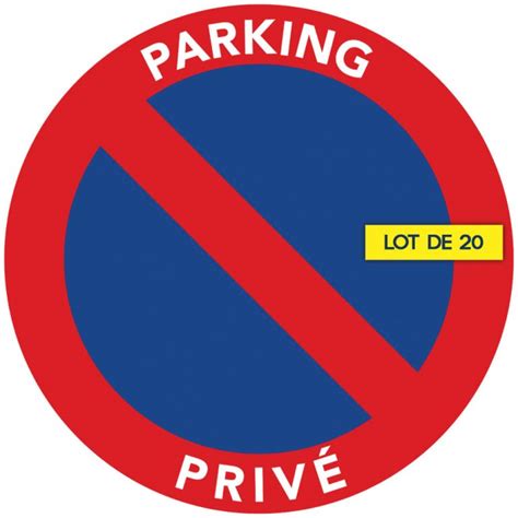 Stationnement interdit sur parking privé Stickers dissuasifs