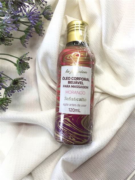 ÓLEO CORPORAL BEIJÁVEL SABOR MORANGO Amora Sex Shop