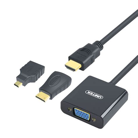 UNITEK HDMI TO VGA CONVERTER WITH MINI AND MICRO HDMI ADAPTER - Linkqage
