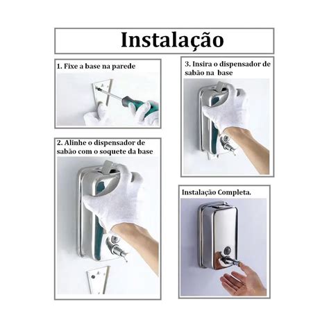 Dispenser Saboneteira Manual Parede Sabonete Líquido Inox 1L HSI1000