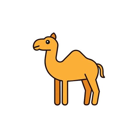 Premium Vector Bactrian Camel Stands Icon Vector Illustration