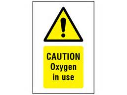 Caution Oxygen In Use Symbol And Text Safety Sign Ws Label Source