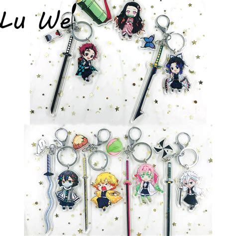 Llaveros De Anime Demon Slayer Accesorios De Coche Llavero De Kimetsu