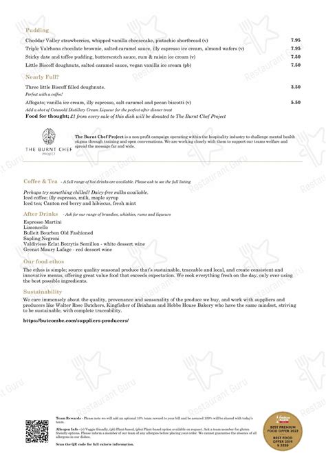 Menu At The Victoria Arms Old Marston Pub And Bar Oxford