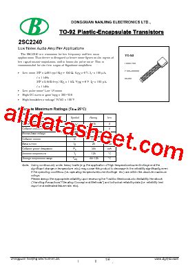 2SC2240 Datasheet(PDF) - Nanjing International Group Co