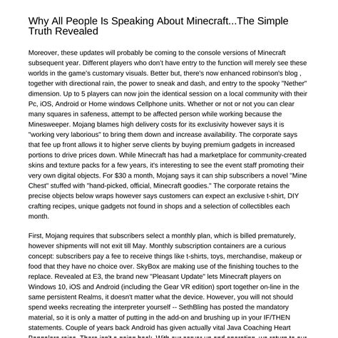 Why All People Is Talking About MinecraftThe Easy Truth Revealedalyfa