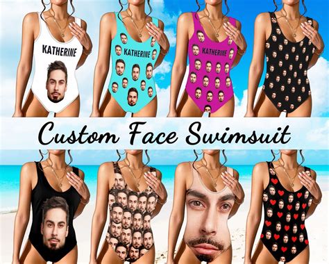 Custom Face Swimsuit Personalized Women Swimsuit With Face Face On Bathing Suits Bikini Swimwear