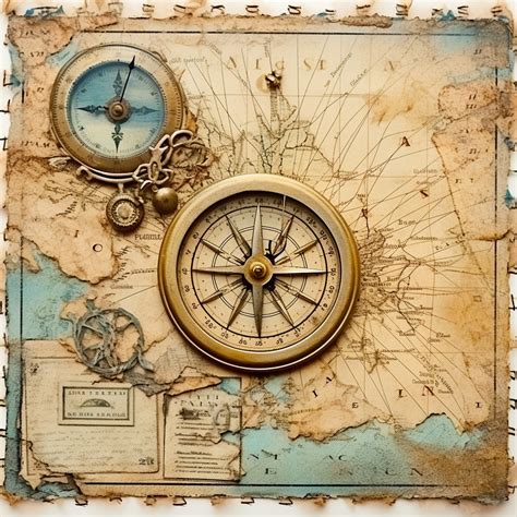 vintage compass  map art  stock photo public domain pictures