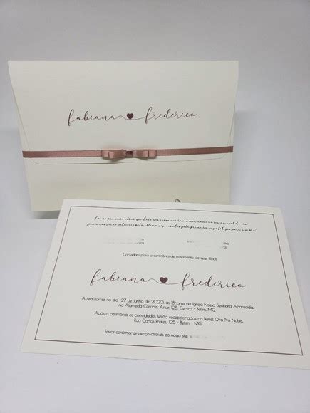 Convite Casamento Classico Nome Noivos Nude Elo