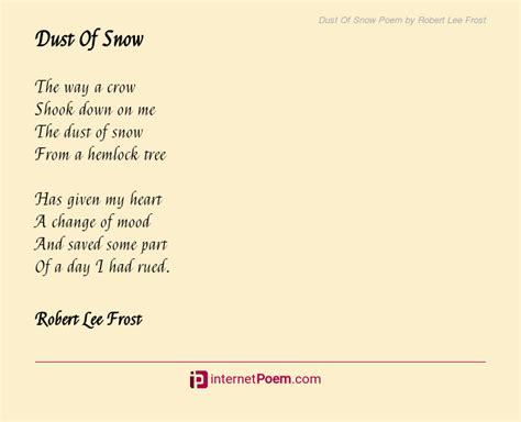 Dust Of Snow Poem By Robert Lee Frost