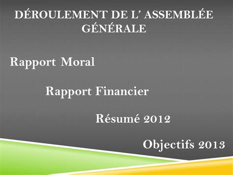 PPT Assemblée GENERALE ORDINAIRE 2012 PowerPoint Presentation free