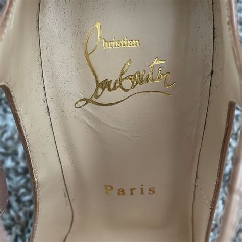 Christian Louboutin Nude Patent Leather Heel Gem