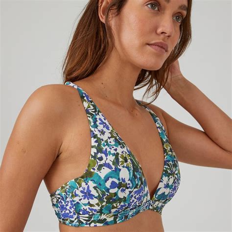 Floral Halterneck Bikini Top Floral Print La Redoute Collections La Redoute