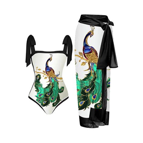 Retro Two Piece Swimwear Women Bikini Beach Dress Swimming Costume