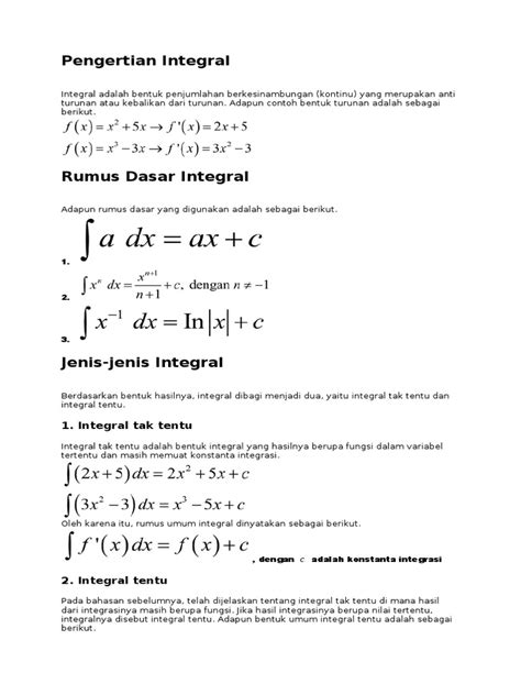 pengertian integral