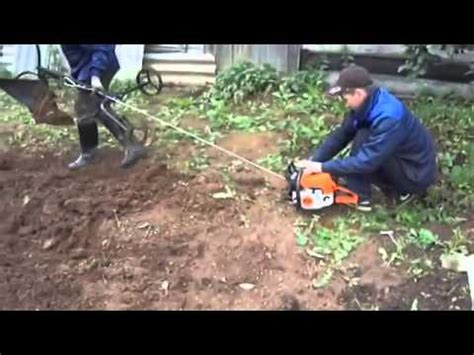Насадка на бензопилу Лебедка - YouTube