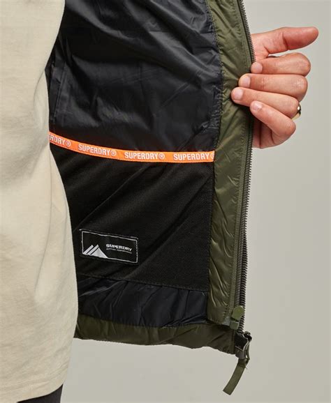 Mens Classic Fuji Puffer Jacket In Dark Moss Superdry
