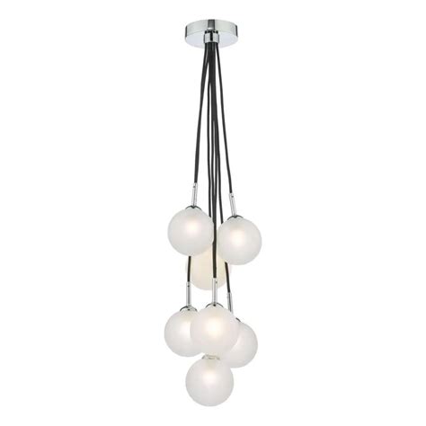 Dar Lighting ELP342 02 Elpis 7 Light Cluster In Polished Chrome Opal