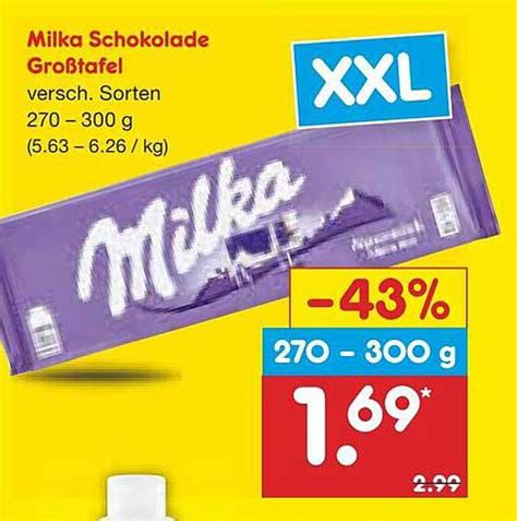 Milka Schokolade Großtafel Angebot bei Netto Marken Discount