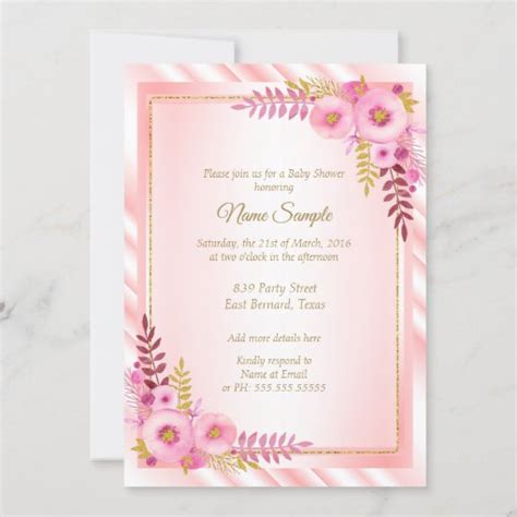 Pink Floral White Princess Baby Shower Brunette Invitation Zazzle