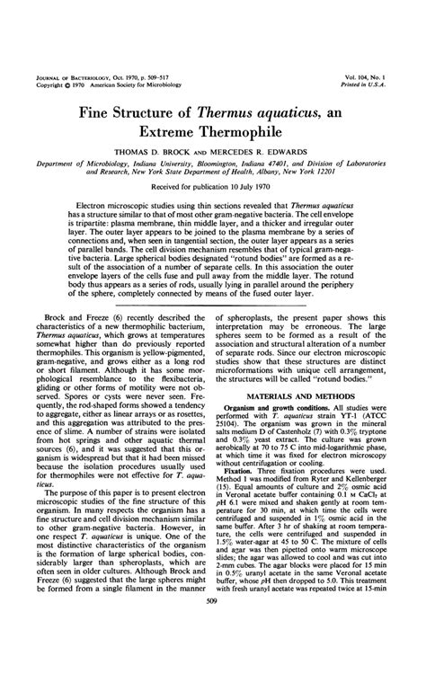 (PDF) Fine Structure of Thermus aquaticus, an Extreme Thermophile