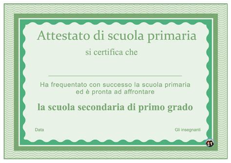 Attestati Scuola Primaria SorelleMaestre