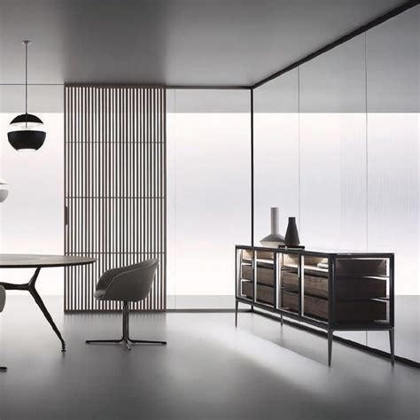 A Modern Dining Room With Black And White Decor