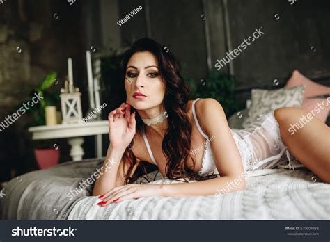 Beautiful Woman Lingerie Showing Long Legs Stock Photo 570904333 Shutterstock