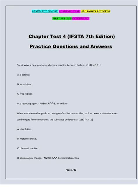 Chapter Test 4 (IFSTA 7th Edition) Practice Questions and Answers