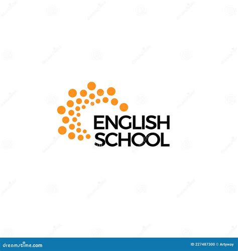 English School Badge Vector Logo Language Learning Emblem Icon With Bubble Speeches And A B C