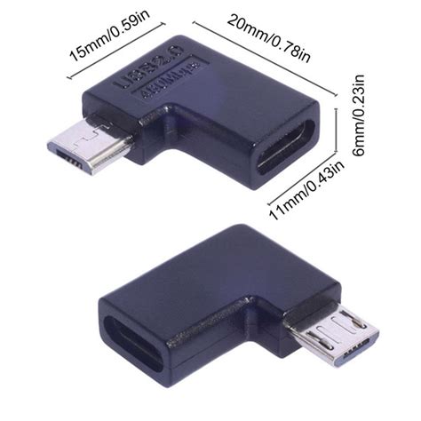 разъем Type C для подключения к разъему Micro USB под углом 90 градусов ...