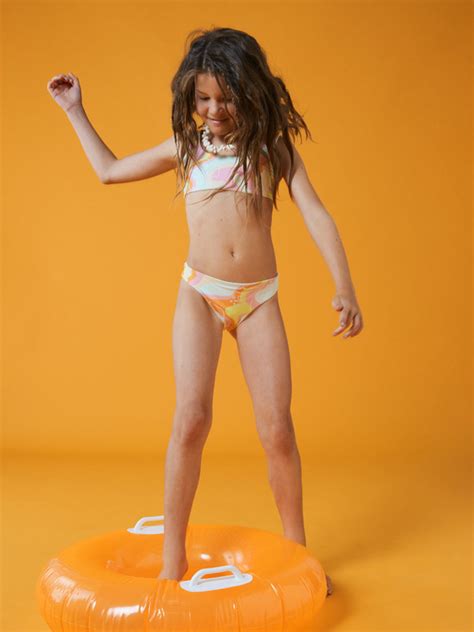 Hibiscus Reversible Two Piece Bikini Set For Girls Quiksilver