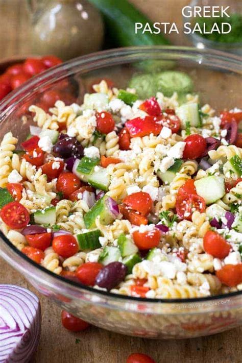 greek bow tie pasta salad with feta
