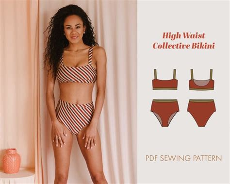 High Waist Collective Bikini Sewing Pattern Women Size XS To Etsy