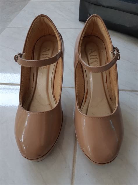 Sepatu Nude High Heels Pump Platform Women Wanita Hak Tinggi Kantor