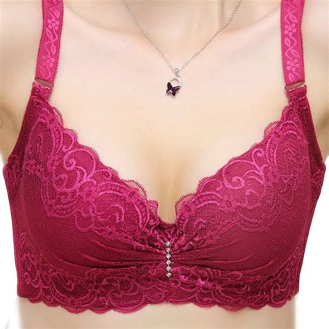 מוצר Hot 2016 New Sexy Ladies Big Size 3 4 Cup Lace Push Up Bra Deep V Women s Bras Intimates
