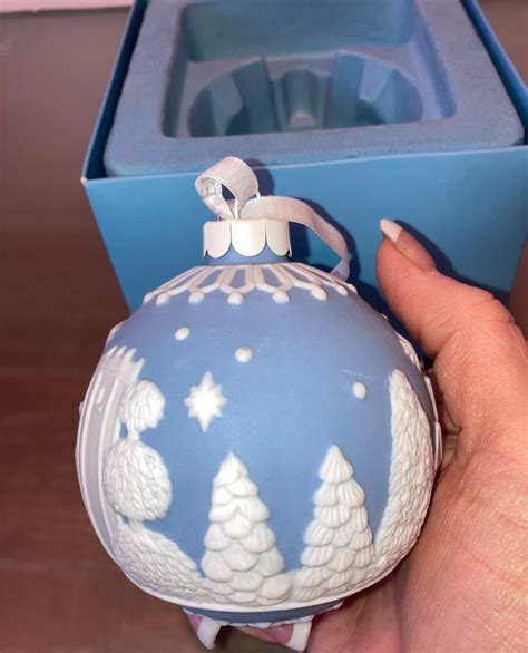 Wedgewood Ornament Ball Wedgewood Blue White Ornament Etsy