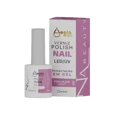 Aegla Verniz Polish Esmalte Em Gel Led Uv Nabeauty 12ml Cor Pink Nude Light Parcelamento Sem Juros