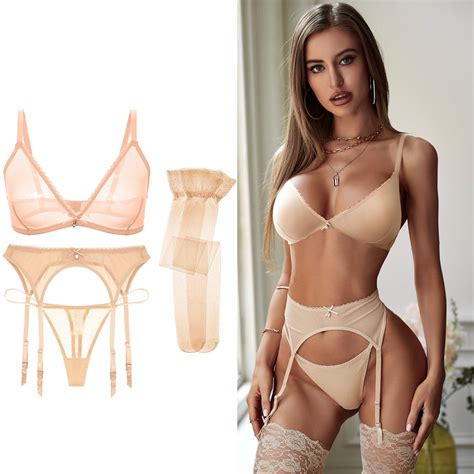 Varsbaby Sexy Transparent Bra Set Woman Seamless Lingerie Set Comfortable Rimless Bra Garter