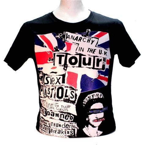 Sex Pistols Anarchy In The UK Black Square Punk Rock Goth Band T Shirt