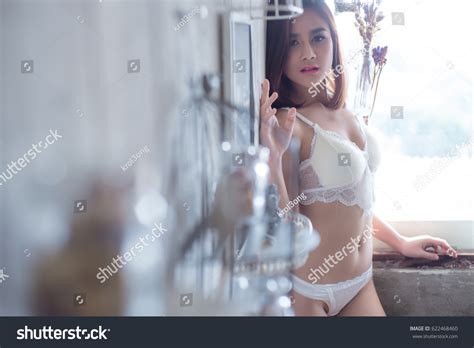 Sexy Beautiful Asian Woman White Lingerie Stock Photo 622468460 Shutterstock