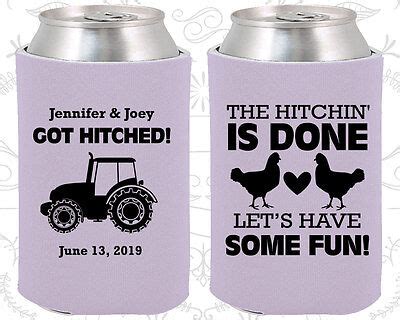 Personalized Wedding Koozies Funny Koozie Items (497) Farm Wedding ...