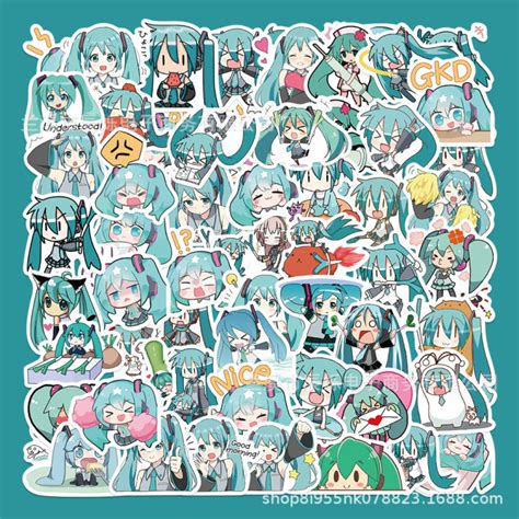 Toystoreshop Pcs Cute Cartoon Hatsune Miku Sticker Waterproof Vinyl