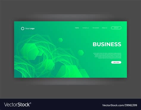 Modern Green Landing Page Website Design Vector Image