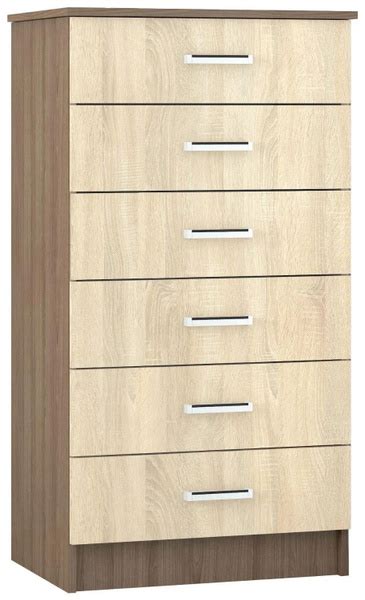Комод Вита высокий Катрин 4, венге/дуб молочный, 62x43x116 см, 6 ящ ...